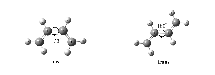 1,3-丁二烯顺反结构