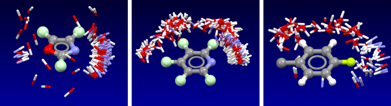 Isostar plot of oxazole, pyridine, fluorobenzene
