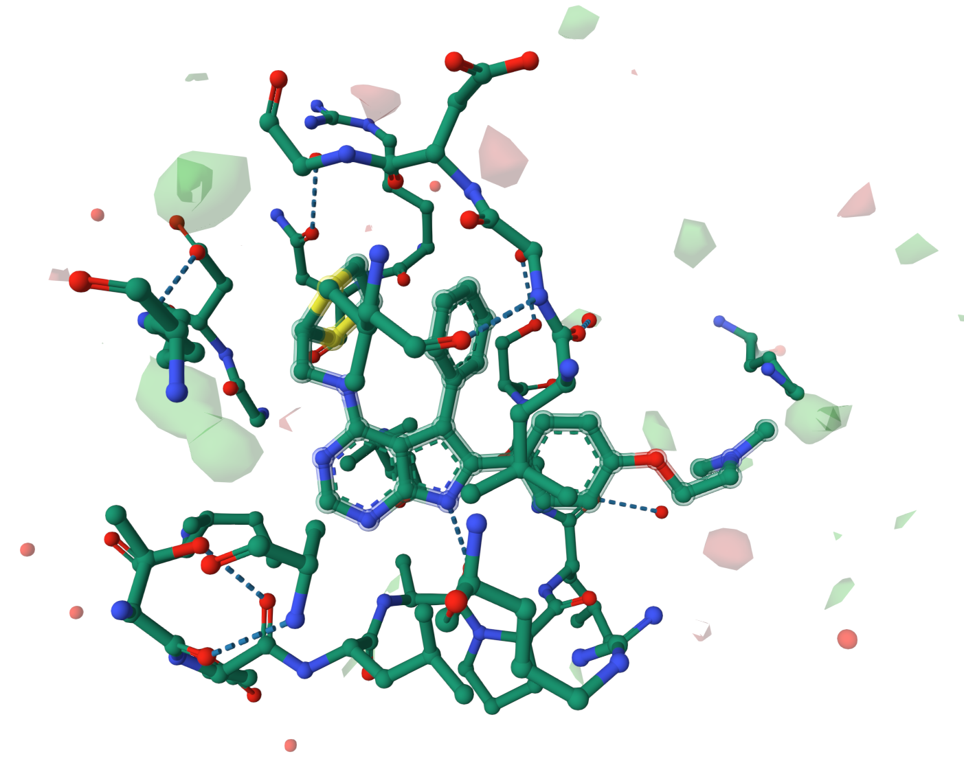  PDB 4EWH共晶配体周围fo-fc电子密度差图