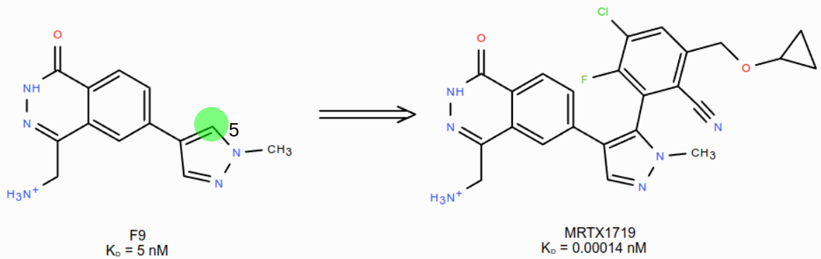 从F9到MRTX1719的分子生长设计