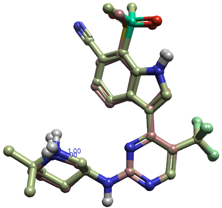 PDB 8R9U（CDK7）与7RA5（CDK2）共晶配体的比较