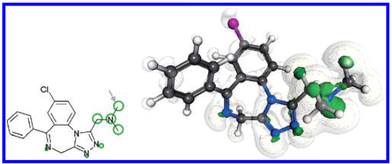 Electrophilic Fukui function f- of adinazolam