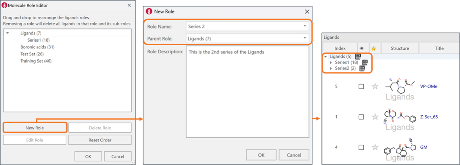 使用嵌套角色改进配体表单中分子的组织方式